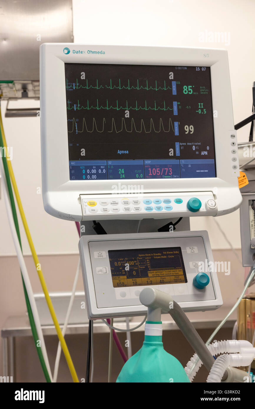 monitoring equipment for Caesarian section in operating room, Trios Kennewick General Hospital
