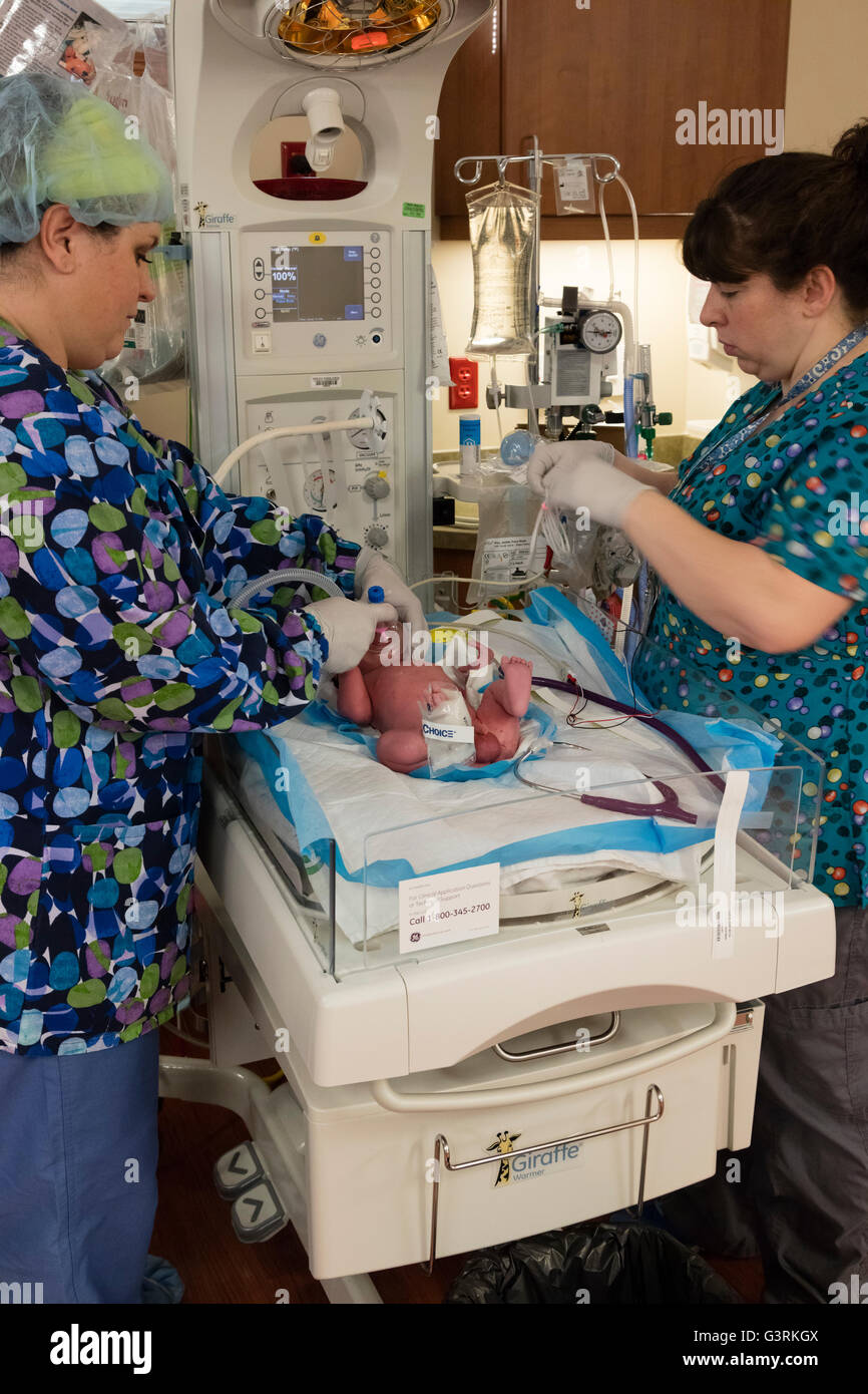 nurses in NICU looking after new born baby, Trios Kennewick General ...