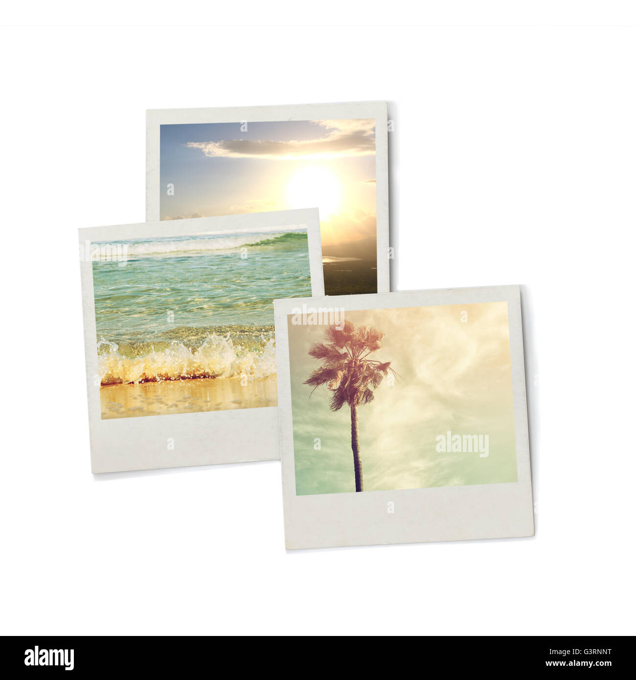 stack of Instant photos, isolated on white background Stock Photo - Alamy