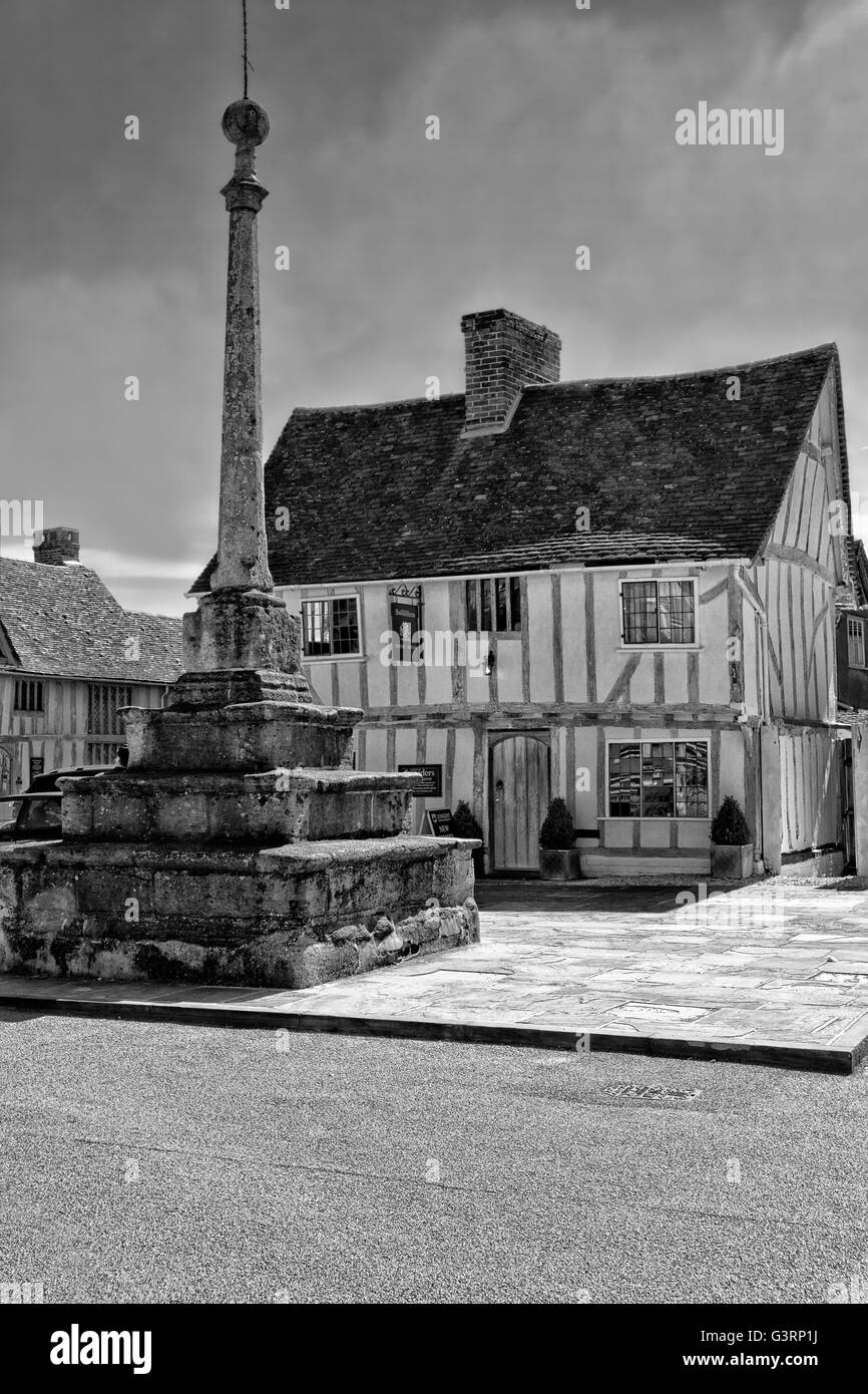 Market cross and Sworders Estate agents office, Market Place, Lavenham