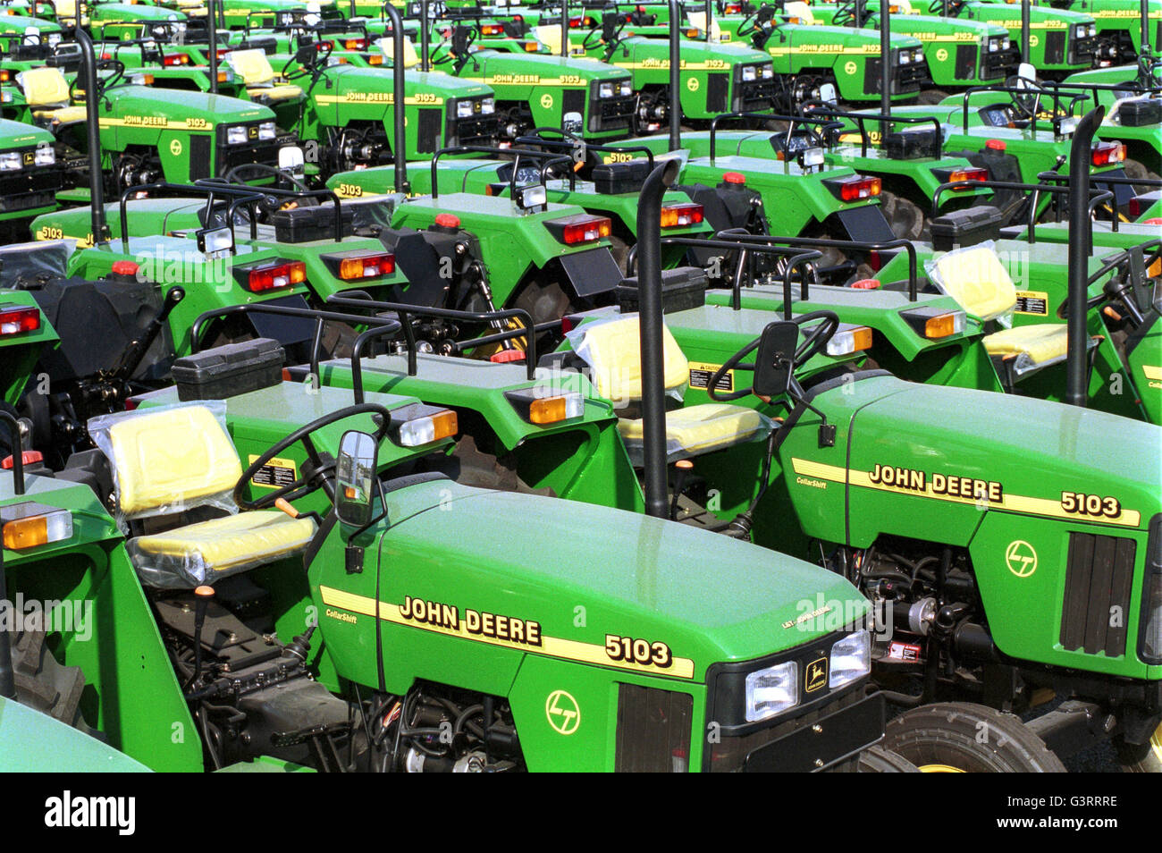 INDIA, Pune, American multinational John Deere tractor factory