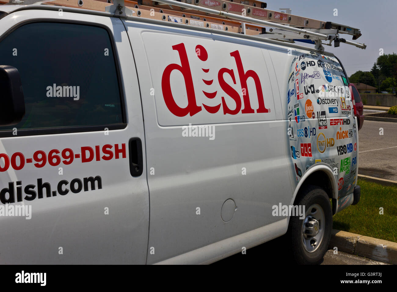 Indianapolis - Circa June 2016: DISH Network Company Vehicle. DISH is an American Satellite Service Provider I Stock Photo