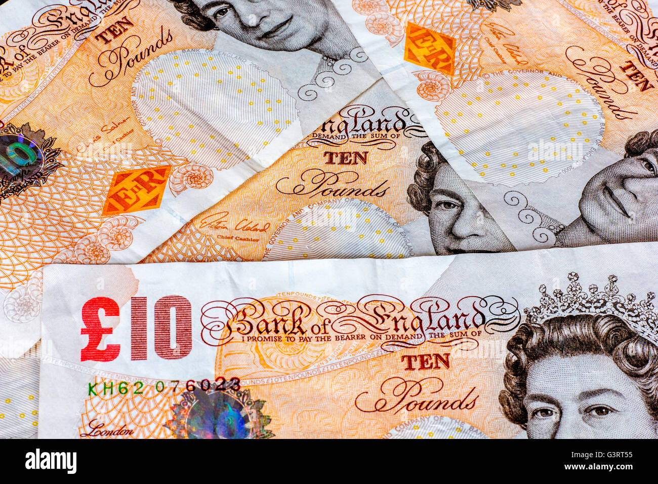 UK ten pound notes Stock Photo