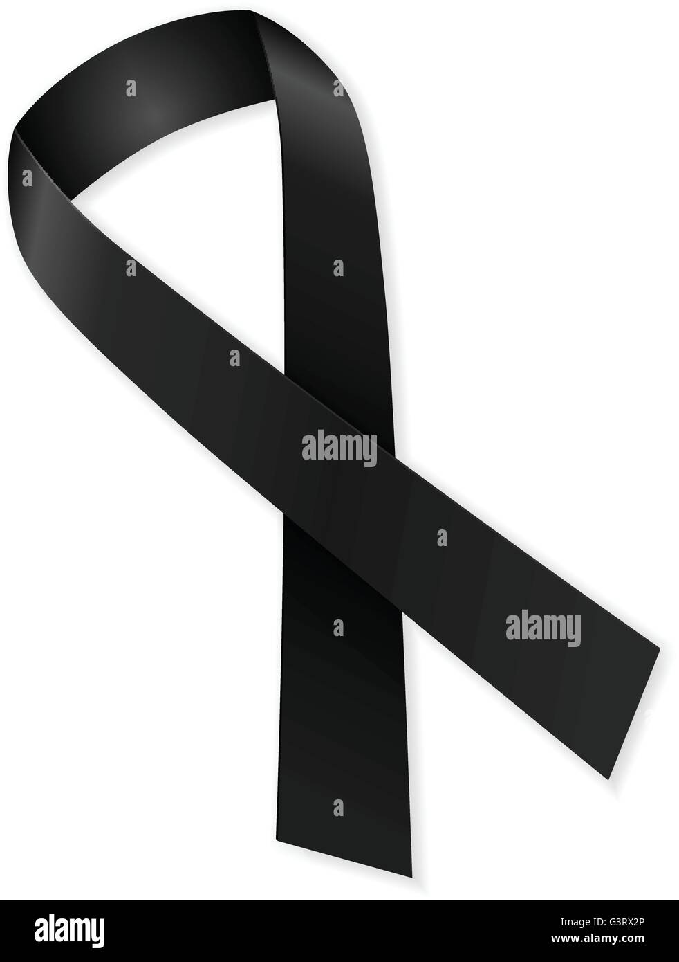 Mourning ribbon on a white background Stock Vector Image & Art - Alamy