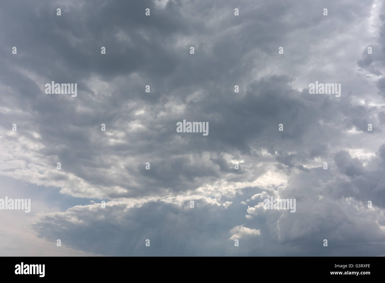 moody sky with dark clouds Stock Photo