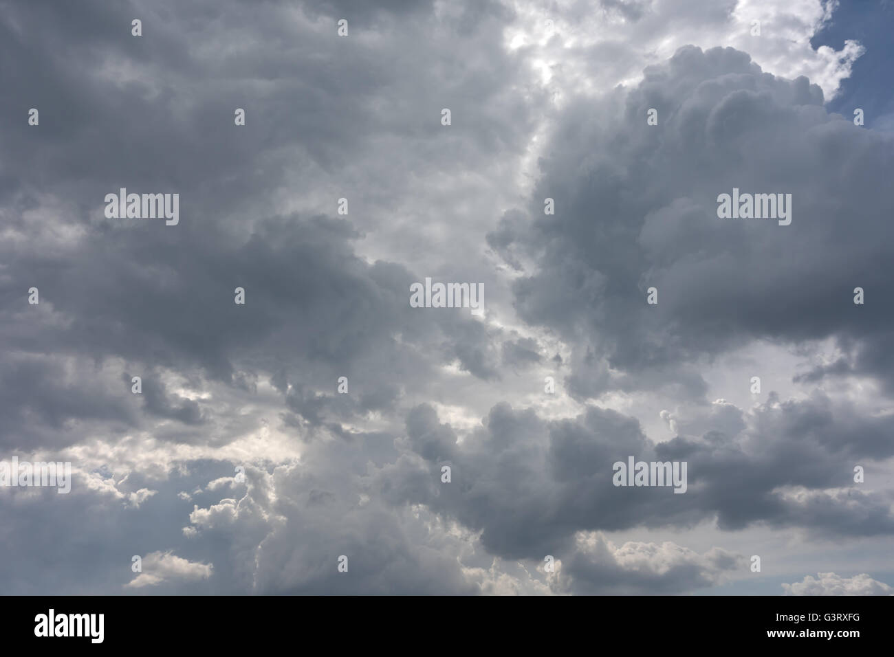 moody sky with dark clouds Stock Photo