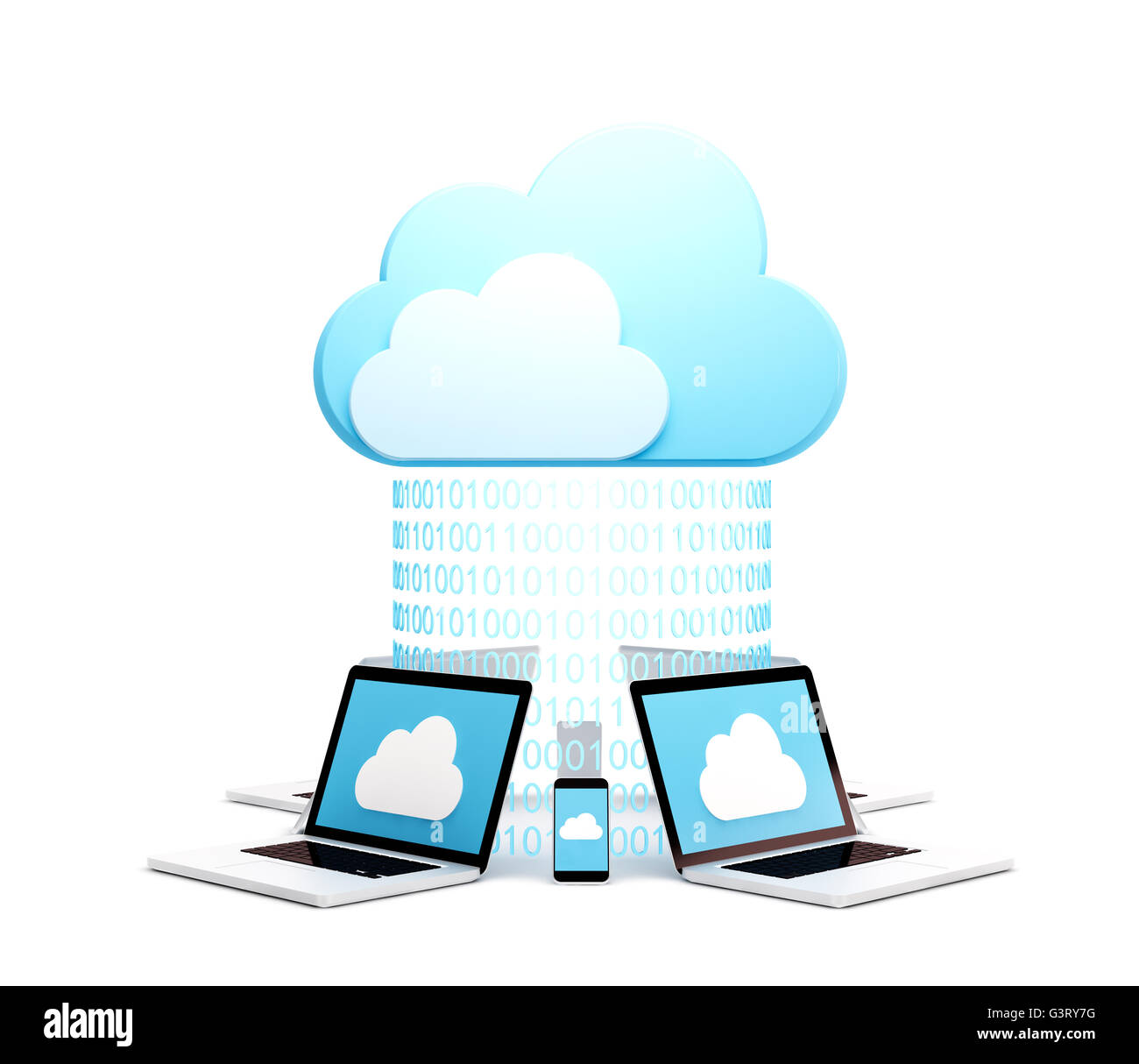 Cloud computing with multiple devices Stock Photo - Alamy