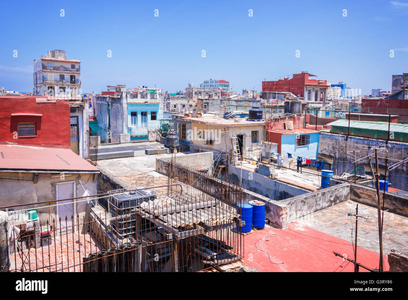 Aerial view on the roofs of Havana, Cuba Stock Photo