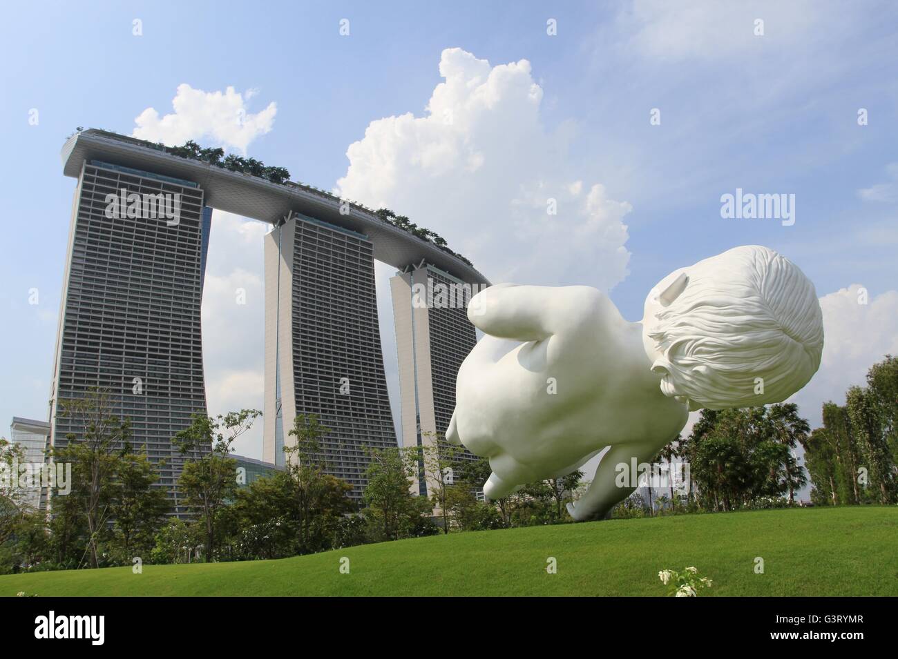 Baby Sculpture at Gardens by the Bay in Singapore Stock