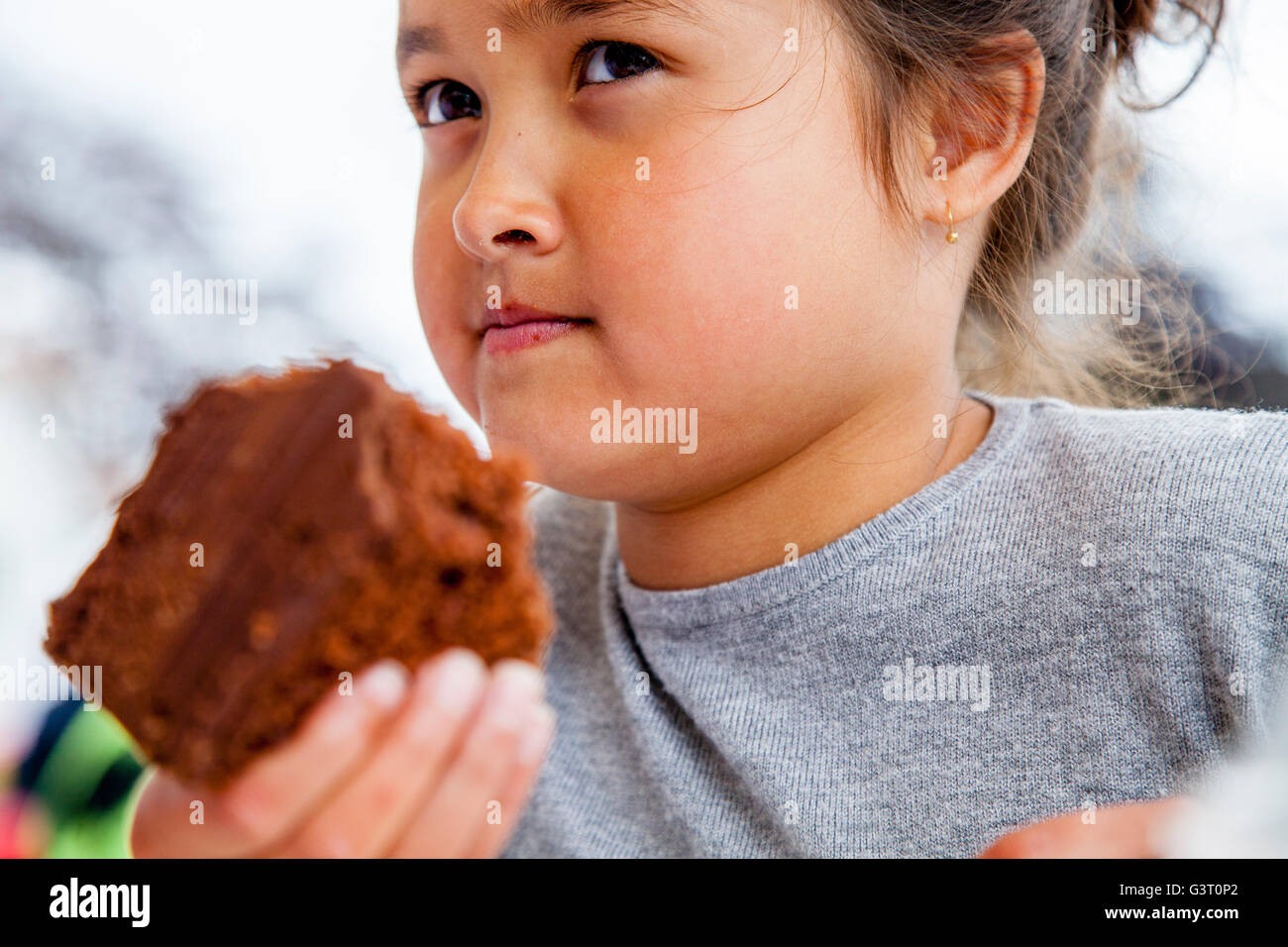 Child eating chocolate cake hires stock photography and images Alamy
