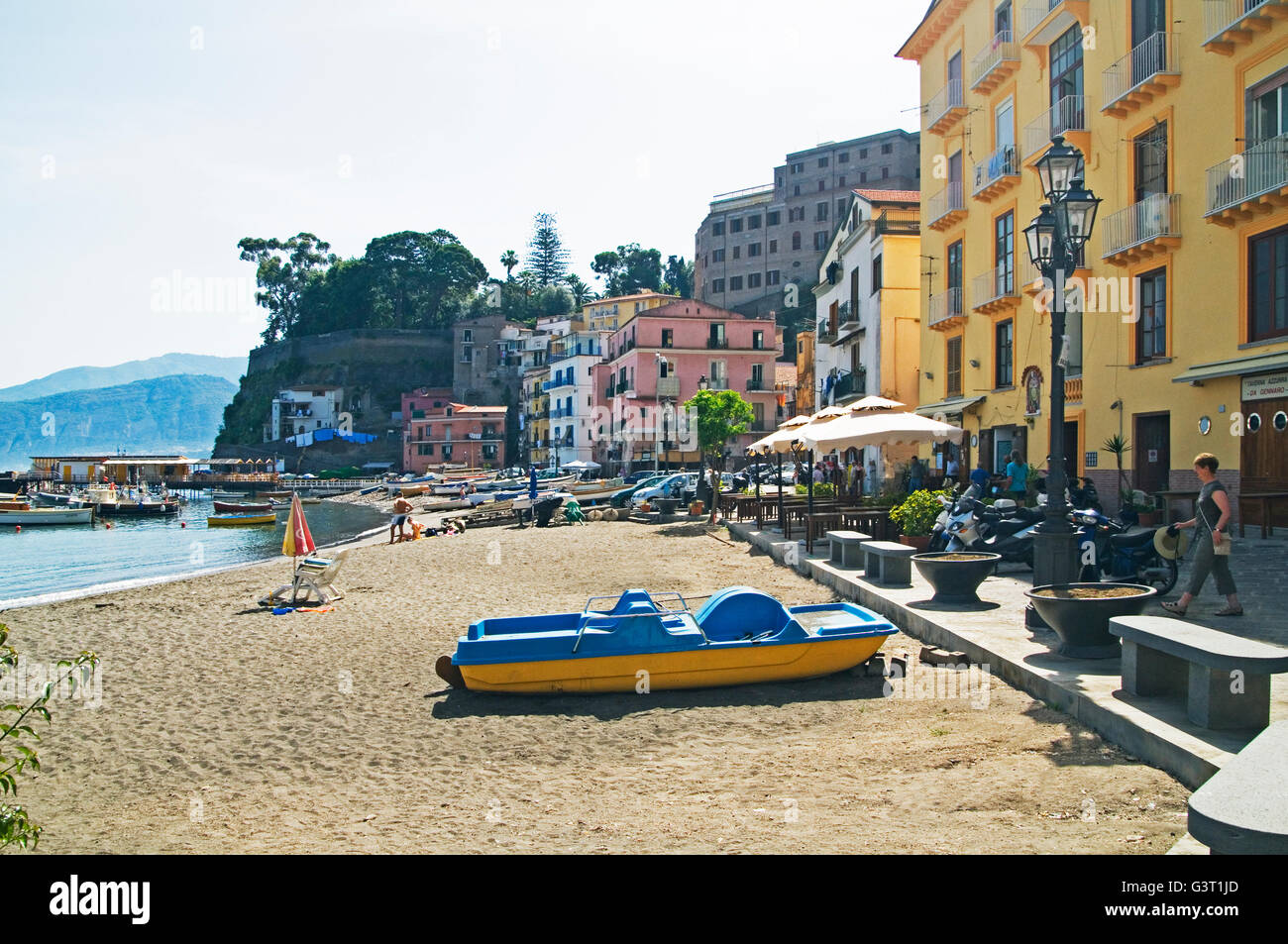 The beach at the old harbour of Marina Grande in Sorrento, near Naples