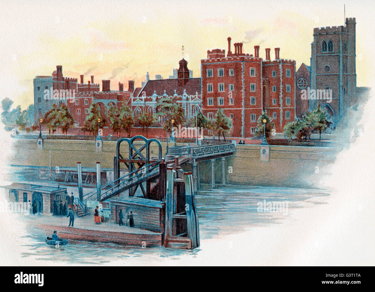 Lambeth Palace, Lambeth, London, England in the 19th century Stock ...