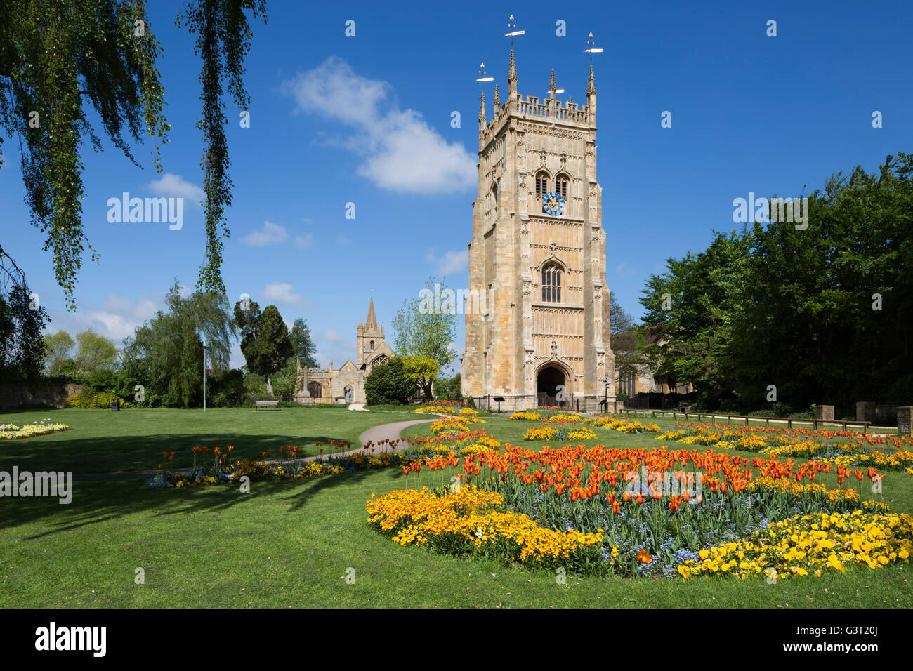 The Bell Tower in Abbey Park, Evesham, Worcestershire, England, United Kingdom, Europe Stock Photo