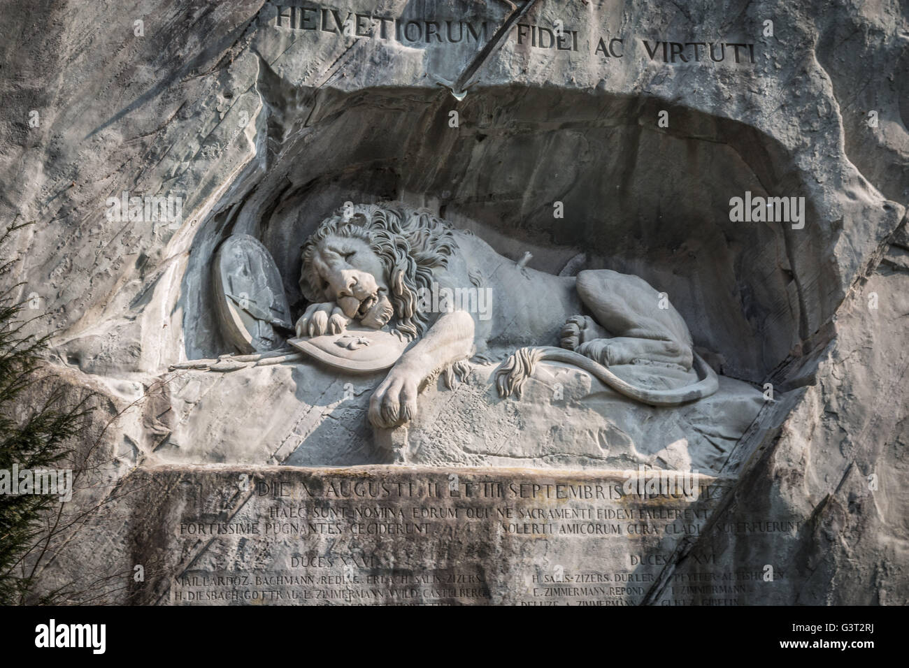 The Lion of Lucerne in Switzerland Stock Photo