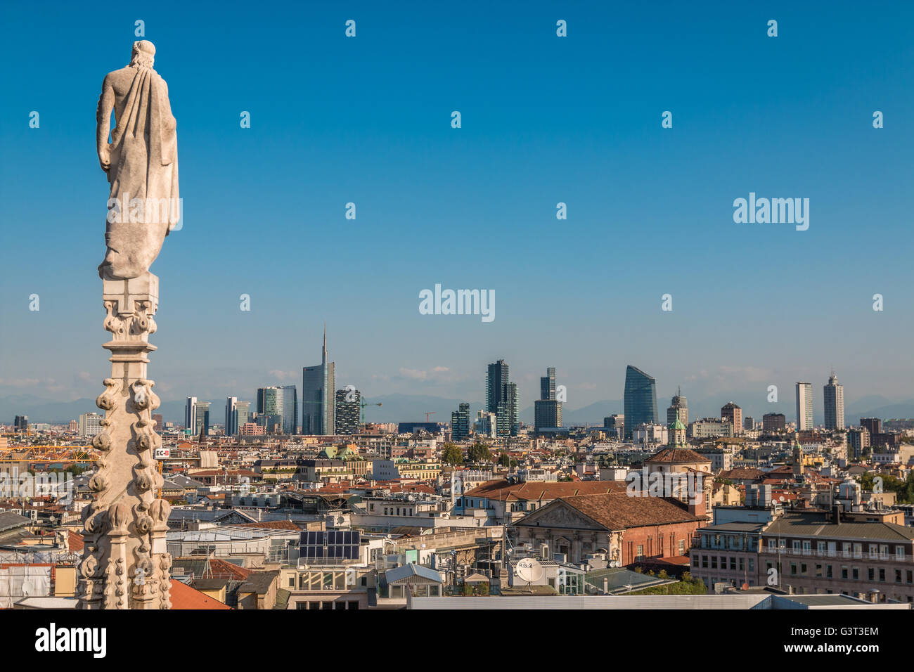 Panoramic view of Milan Stock Photo