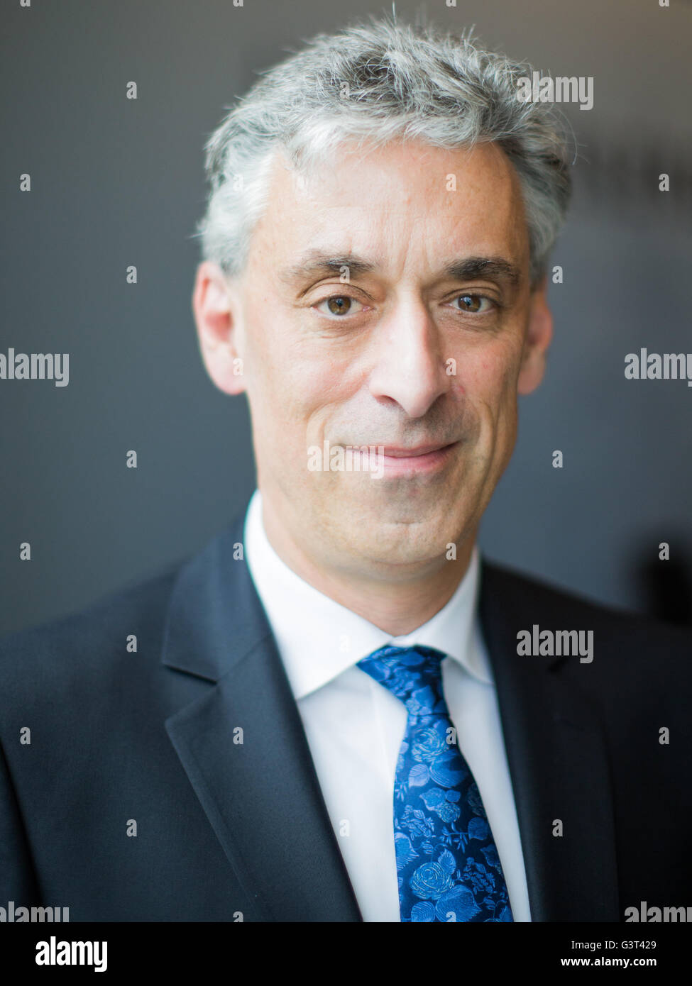Duesseldorf, Germany. 14th June, 2016. Frank Appel, Chairman of Deutsche Post, posing during the presentation of the project 'Klima-Expo NRW 2016' at the state parliament in Duesseldorf, Germany, 14 June 2016. PHOTO: ROLF VENNENBERND/dpa/Alamy Live News Stock Photo