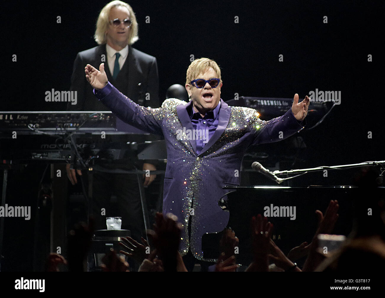 Liverpool, UK. 14th June, 2016. Elton John Performing at Liverpool Echo Arena Credit:  Ernie Pollard/Alamy Live News Stock Photo