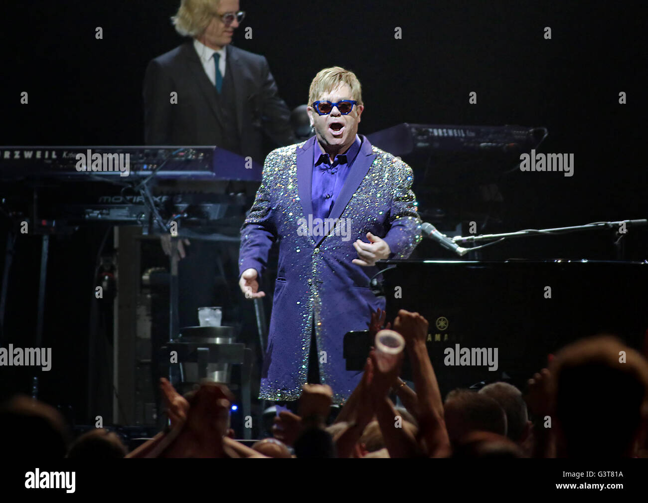 Liverpool, UK. 14th June, 2016. Elton John Performing at Liverpool Echo Arena Credit:  Ernie Pollard/Alamy Live News Stock Photo