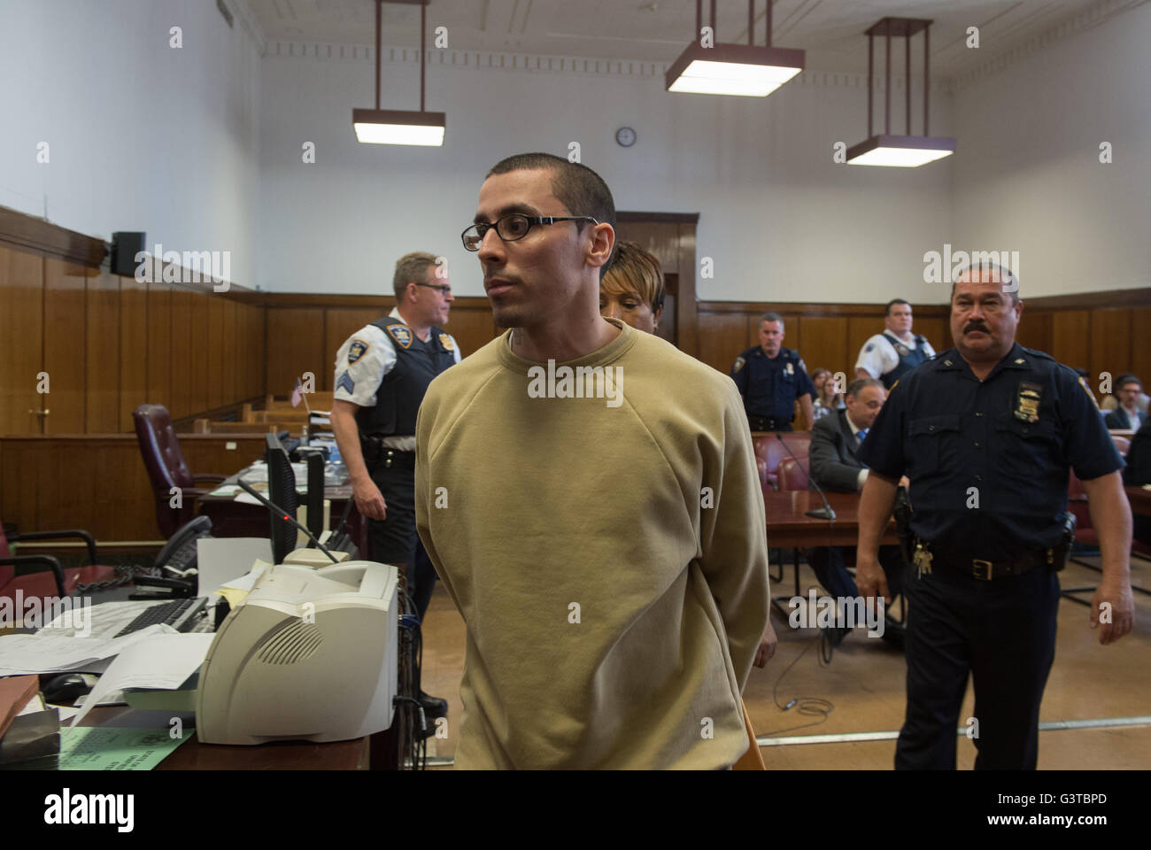 New York Ny Usa 14th June 2016 Elliot Morales Is Removed From The Courtroom Following His