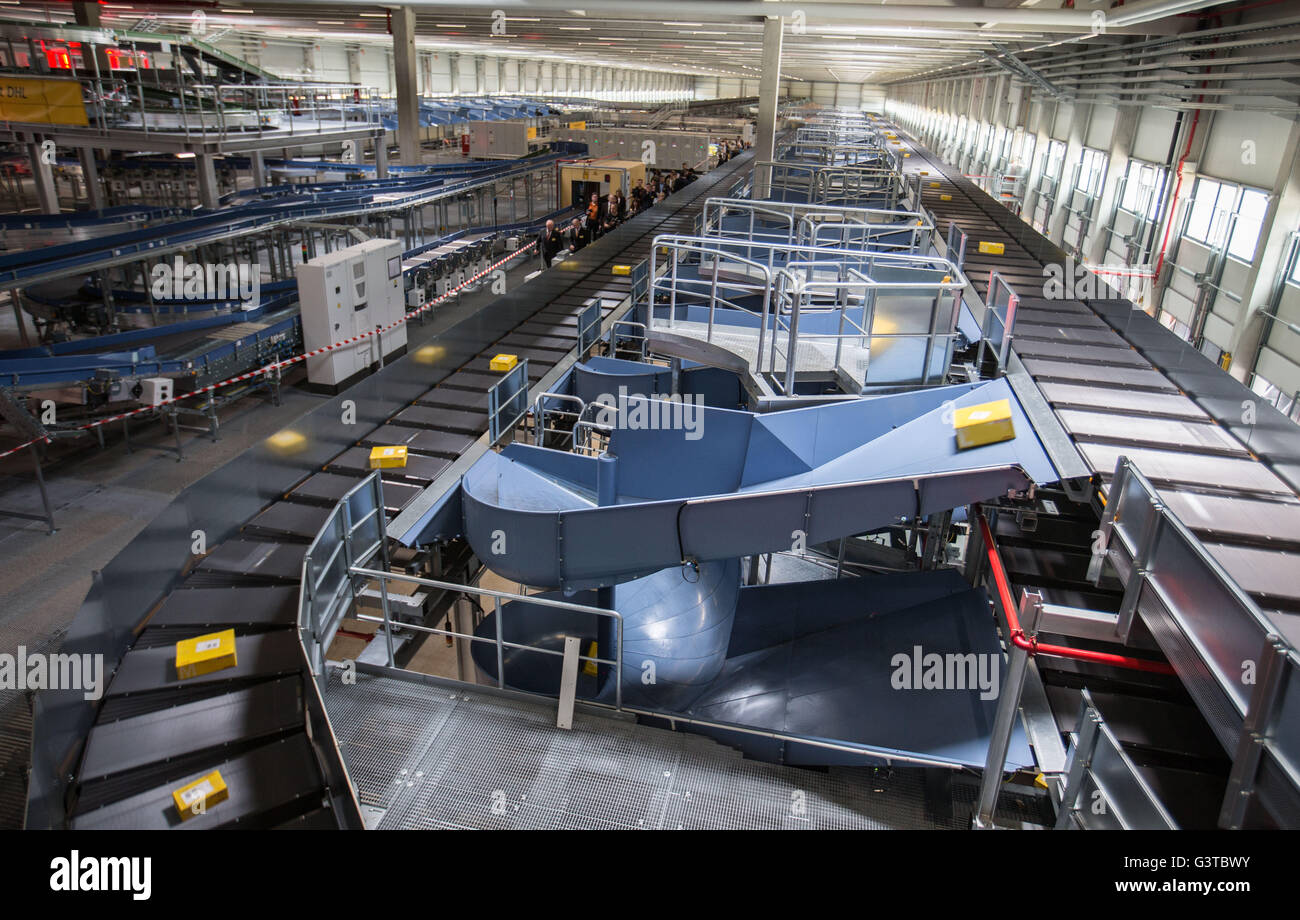 Packages move down new highspeed conveyor belts in the largest package