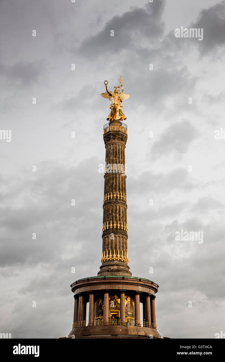 Germany, Berlin, Tiergarten, Siegessaule, View of Berlin Victory Column Stock Photo