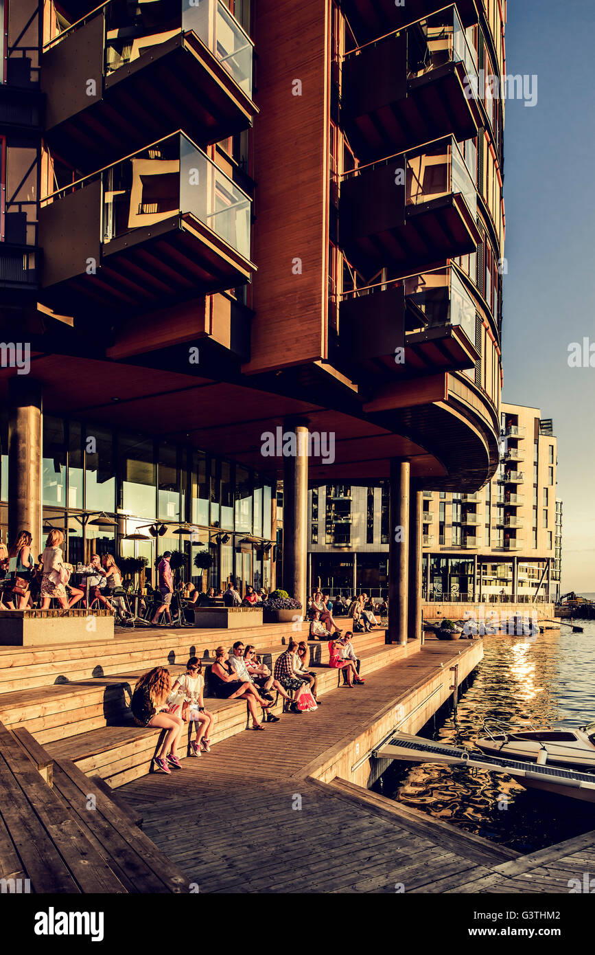Norway, Oslo, Aker Brygge, Apartment buildings Stock Photo Alamy