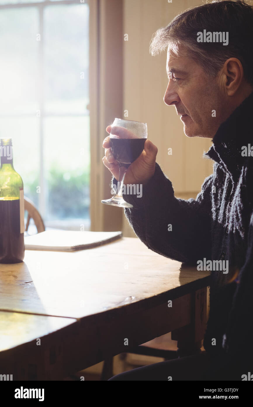 Tasting wine wooden table hi-res stock photography and images - Alamy