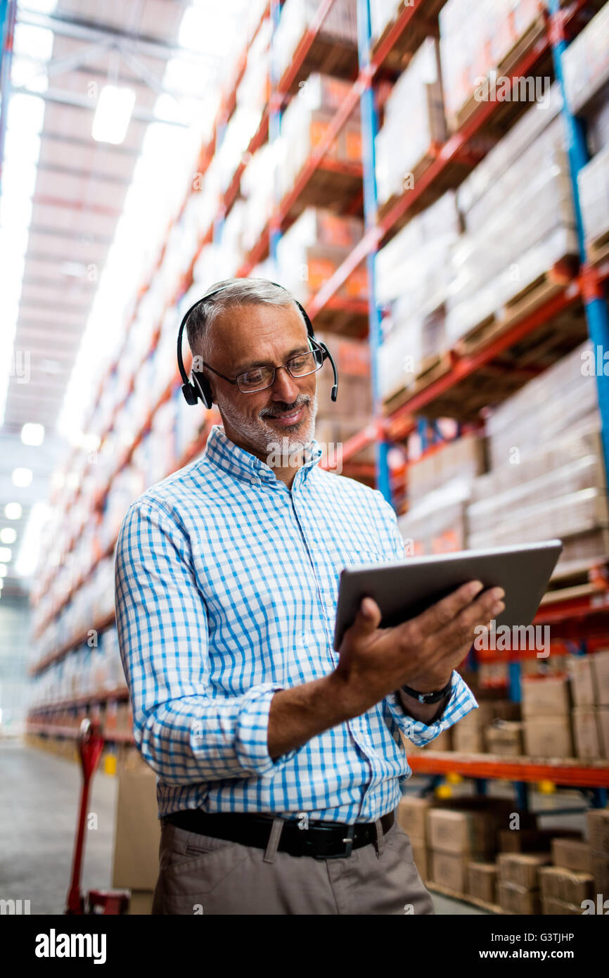 Man using technology Stock Photo - Alamy