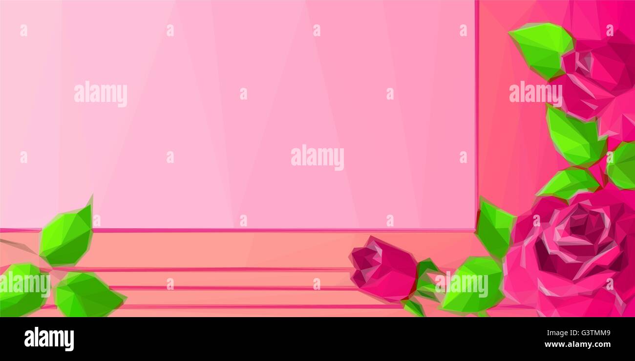 Background with Low Poly Floral Pattern Stock Vector Image & Art - Alamy