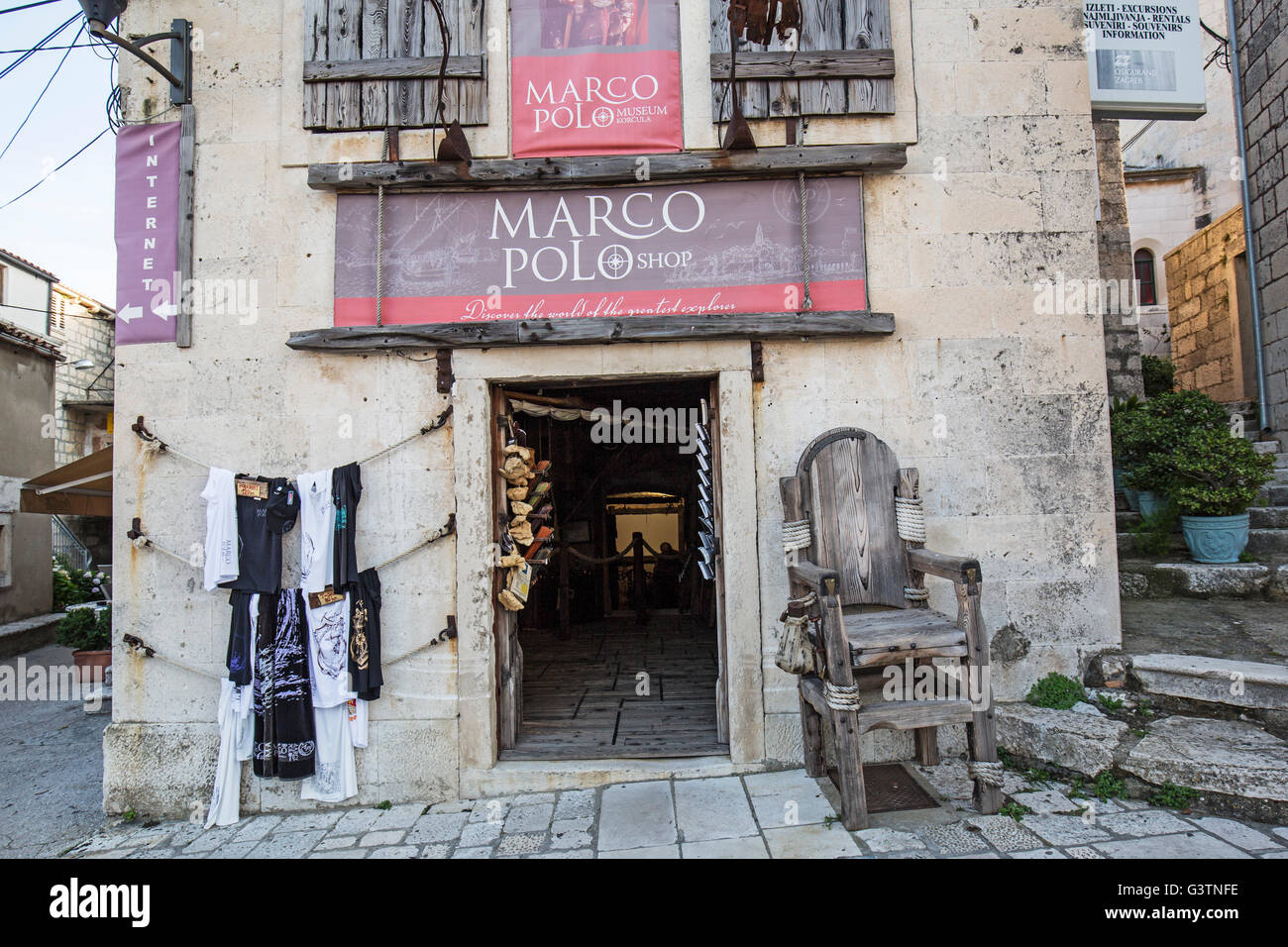 Marco Polo shop in the town of Korcula on Korcula island in Croata Stock  Photo - Alamy