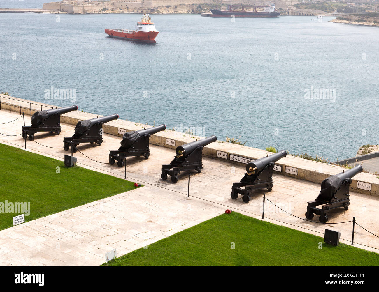 Saluting Battery Malta Stock Photo Alamy