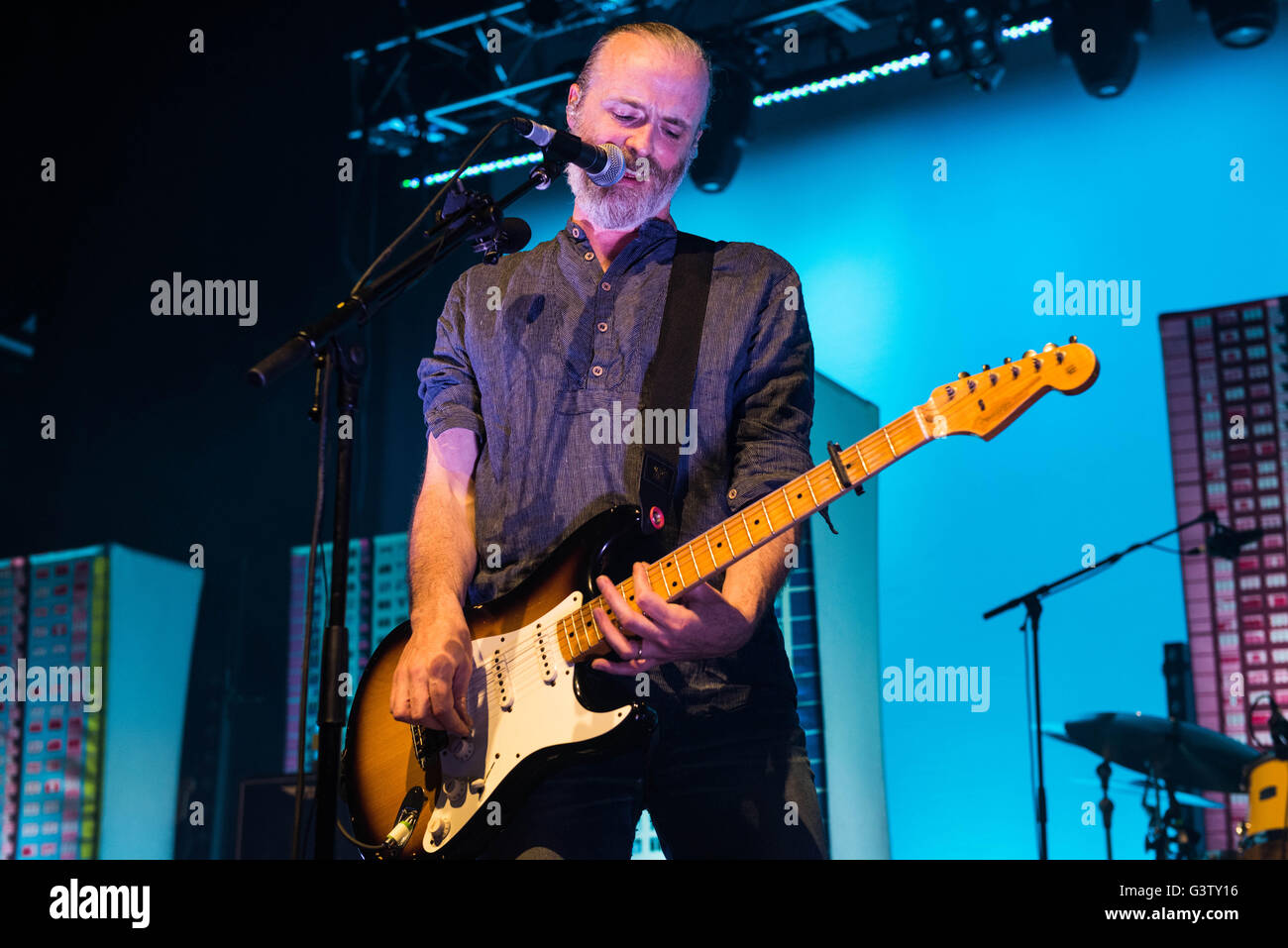 Fran Healy of Travis performs on stage at the O2 Forum in Kentish Town on May 9, 2016 in London, England. Stock Photo