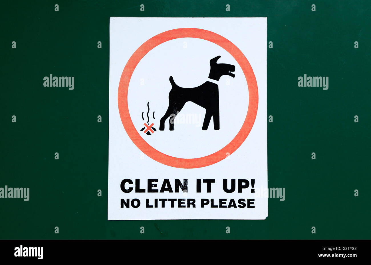 Dog Poo Bin, Dog Waste disposal litter bins logo England UK Stock Photo
