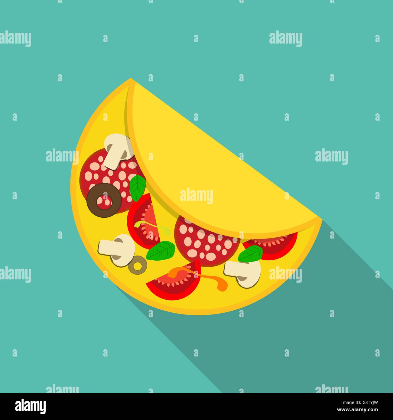 Breakfast Omelet Icon in Modern Flat Style Vector Illustration Stock ...