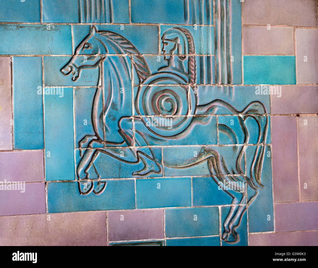 Ceramic Tiled wall in Sorrento a small city in Campania, Italy, It is a