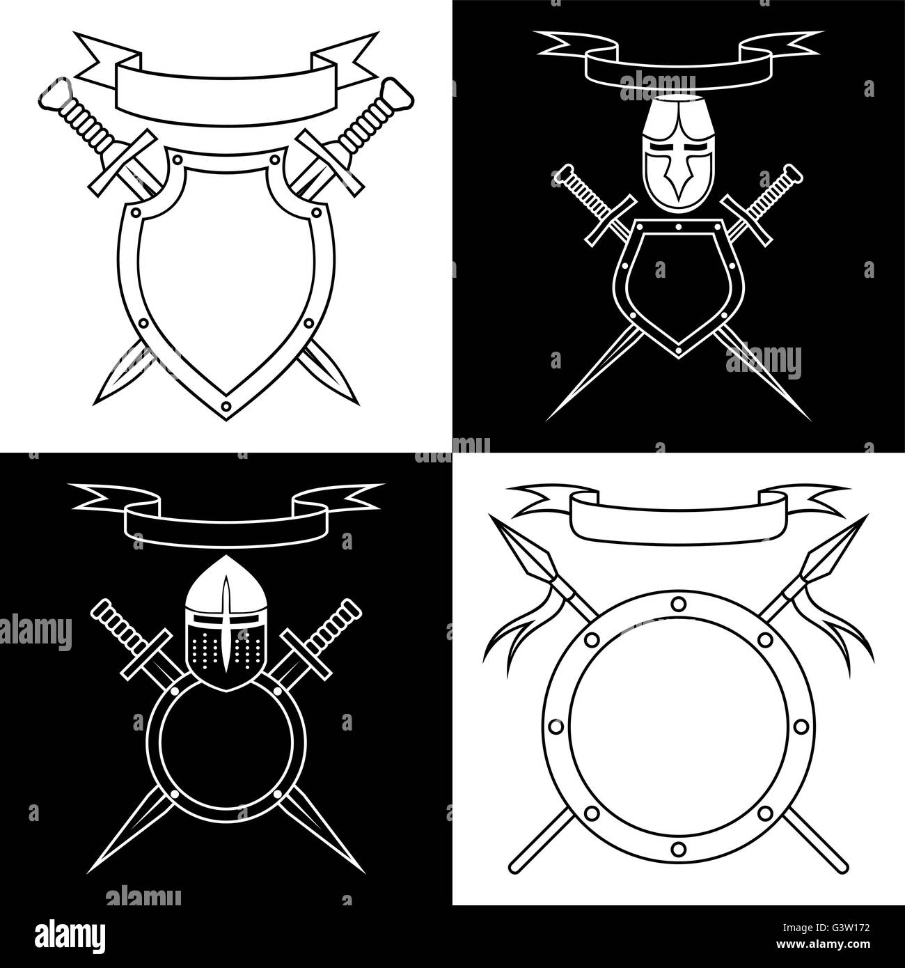 Medieval emblems Stock Vector Images - Alamy