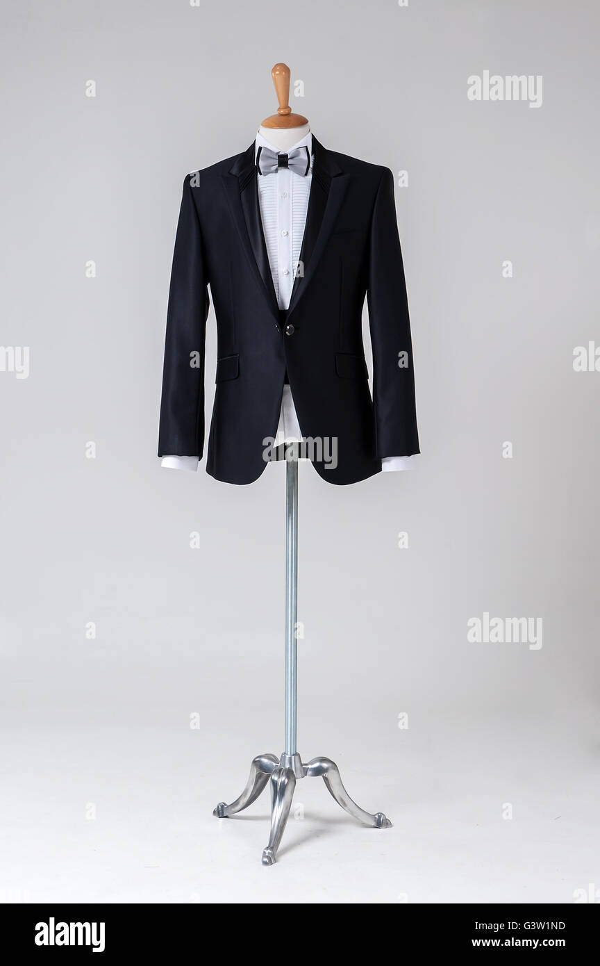 Modern Tuxedo isolated on Grey background Stock Photo