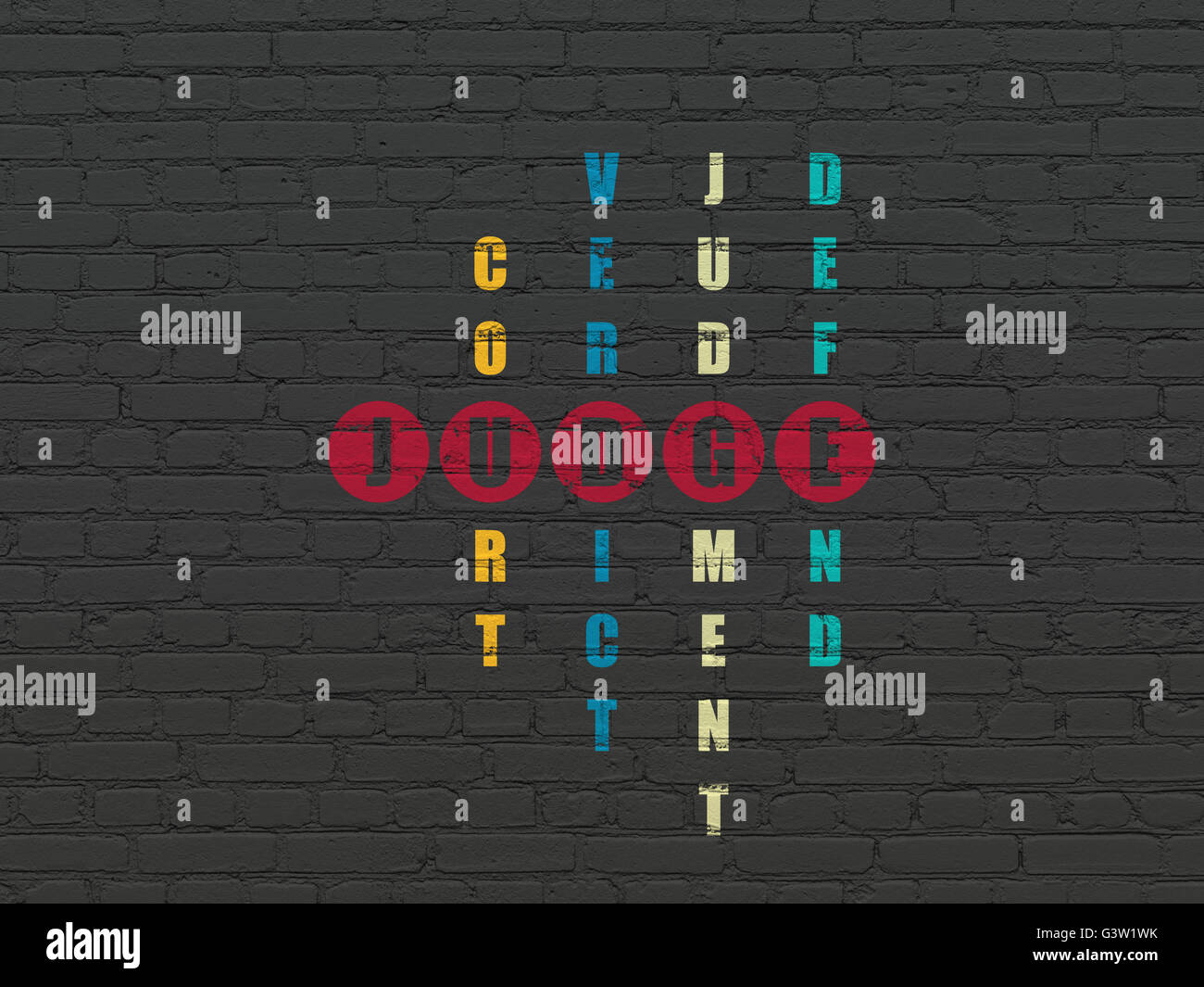 Law concept Judge in Crossword Puzzle Stock Photo Alamy