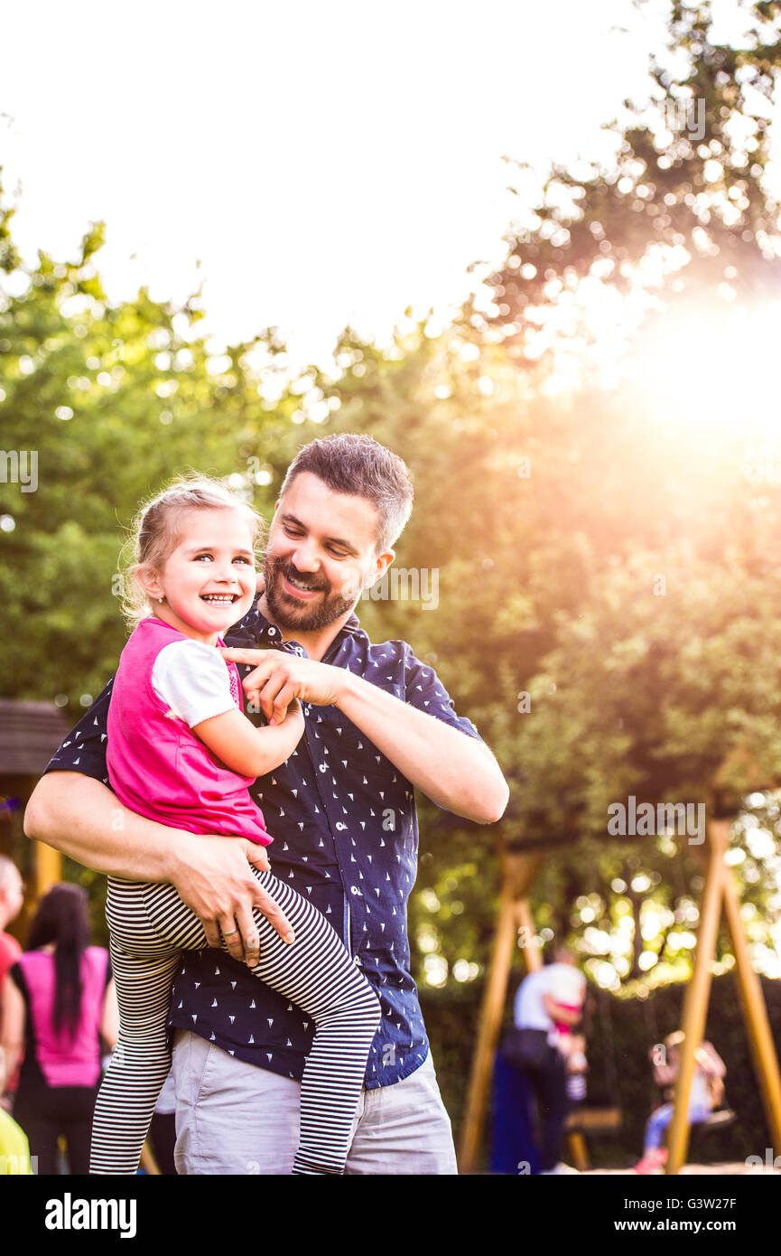Father kid playground hi-res stock photography and images - Alamy