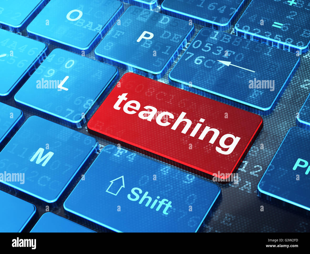 Studying concept: Teaching on computer keyboard background Stock Photo ...