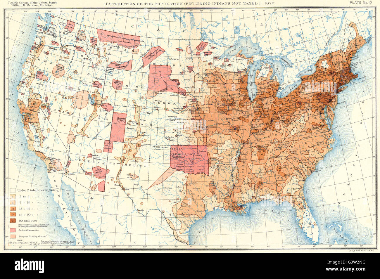 1870 map of united states hi res - Usa Population Distributionexcluding Indians Not Taxed 1870 1900 Old G3W2NG