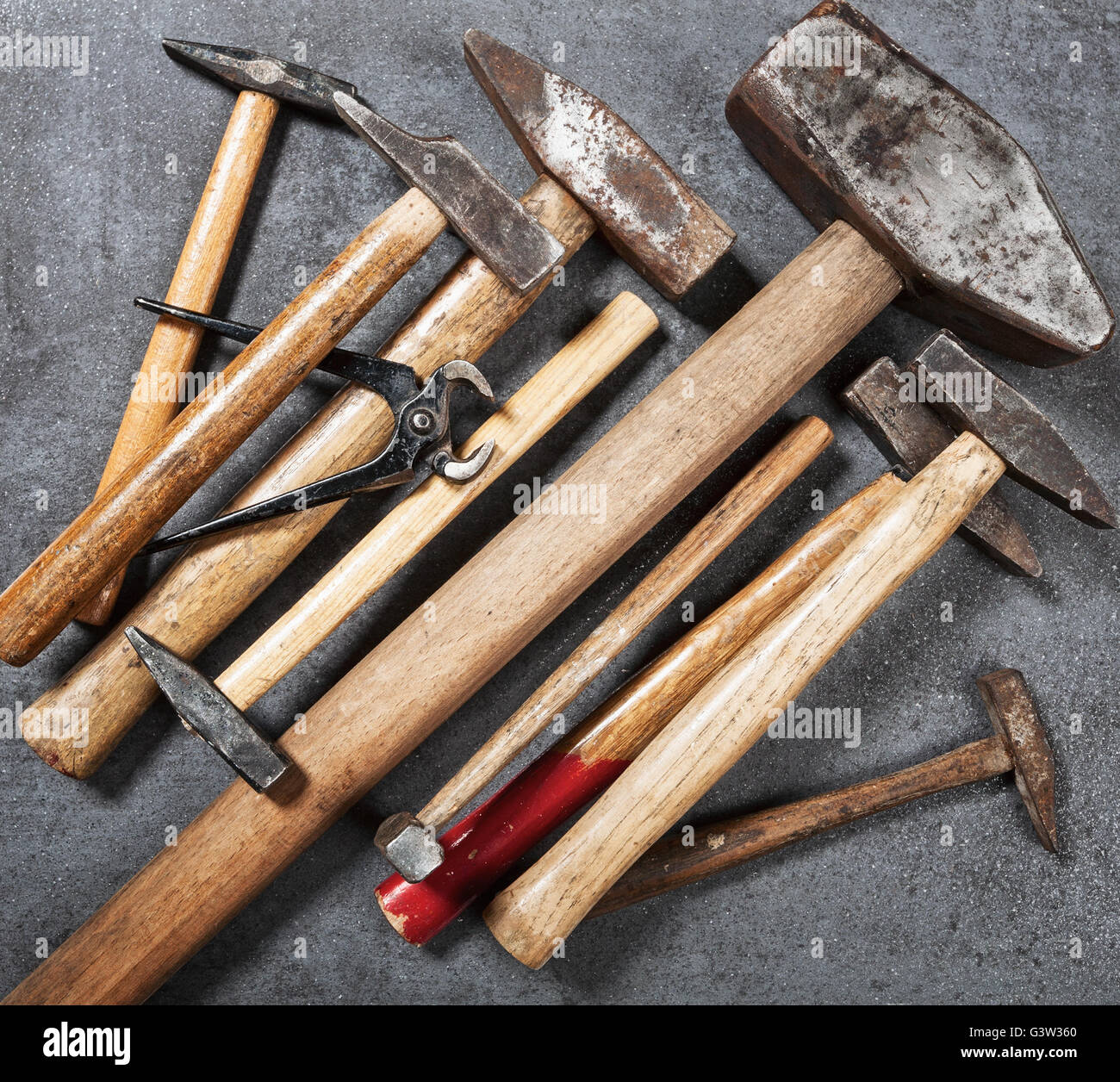 Wooden mallet old tool old tools hi-res stock photography and