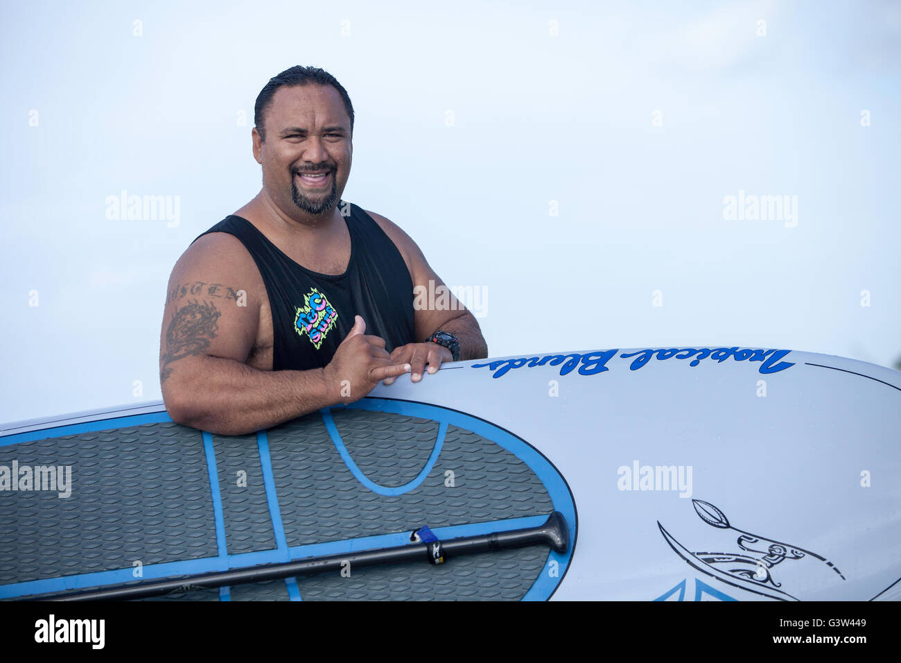 Stand up paddle boarding fun at Ala Moana Beach Park, Honolulu, Oahu