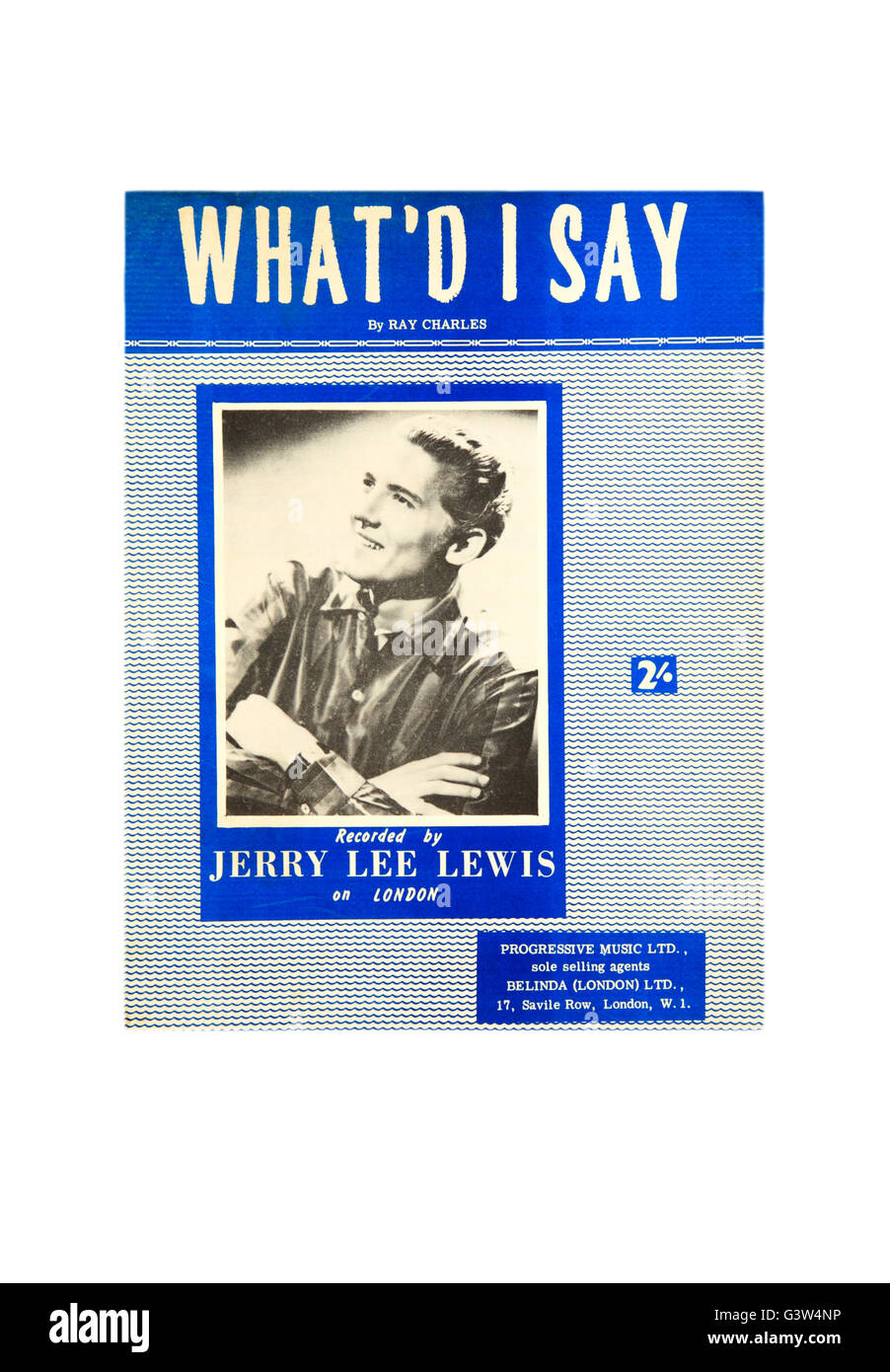 A sheet music cove for What'd I Say by Jerry Lee Lewis. Stock Photo