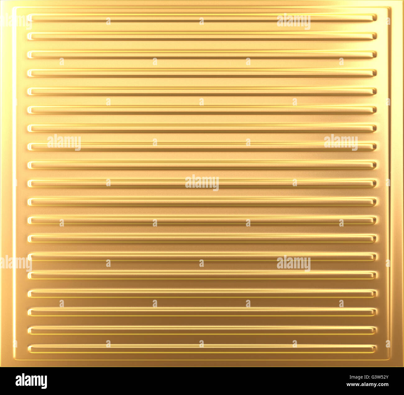 Metallic golden background with horizontal stripes - 3d illustration Stock Photo