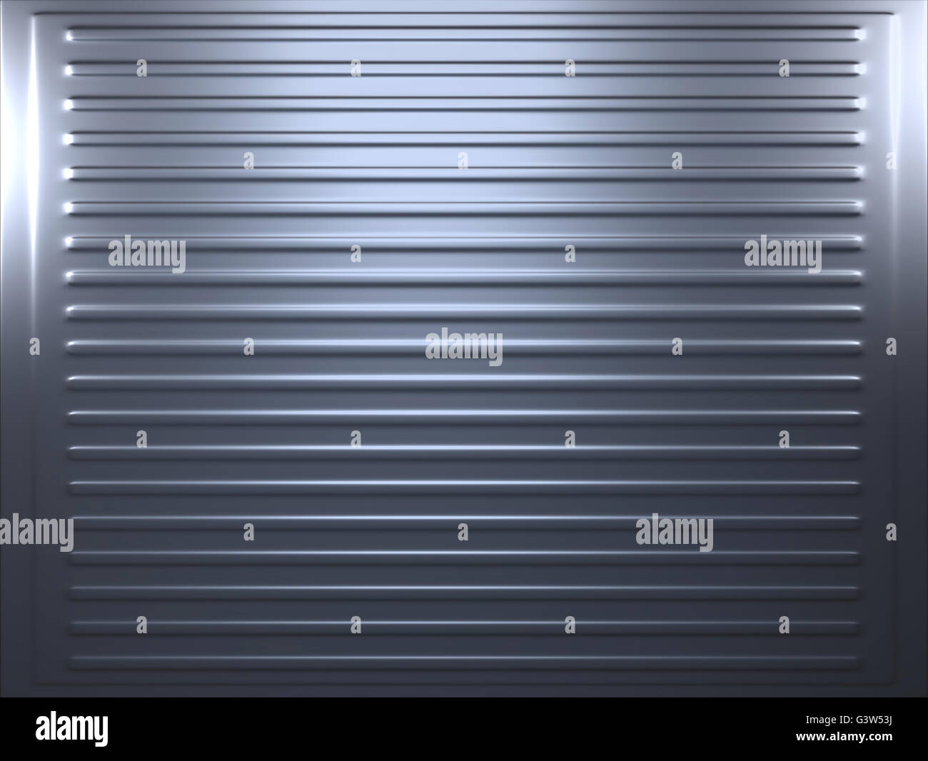Metallic gray background with horizontal stripes - 3d illustration Stock Photo