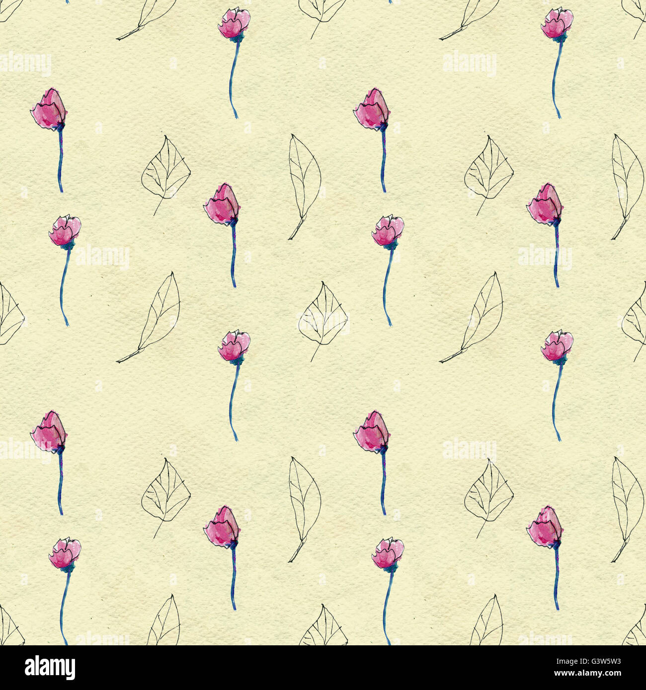 Seamless watercolor floral pattern Stock Photo - Alamy
