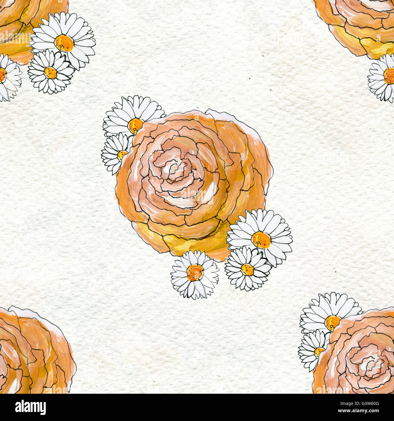 Seamless watercolor floral pattern Stock Photo - Alamy