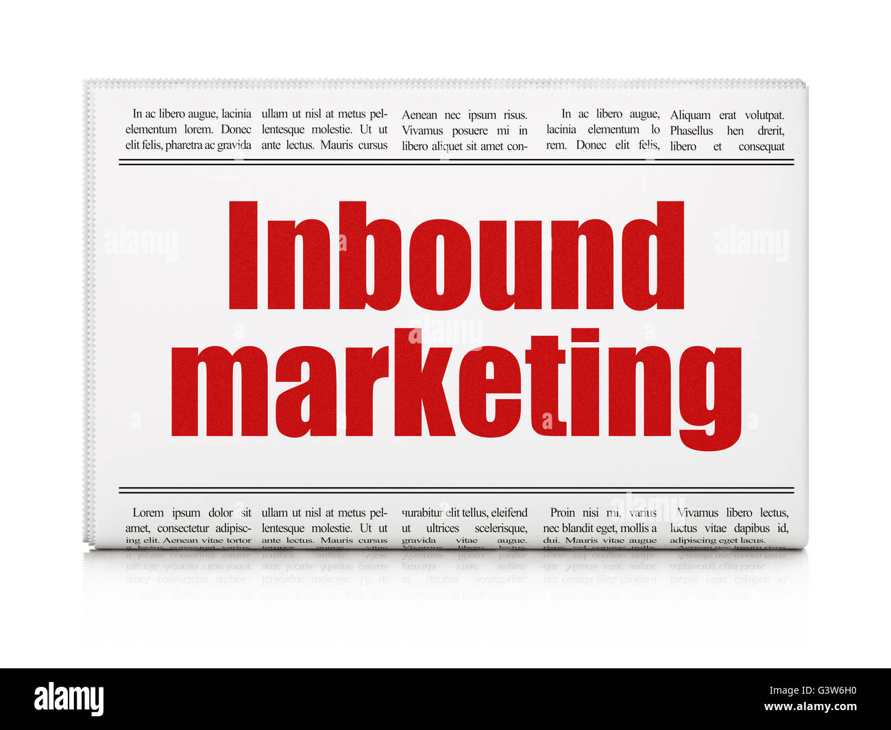 Advertising concept: newspaper headline Inbound Marketing on White ...