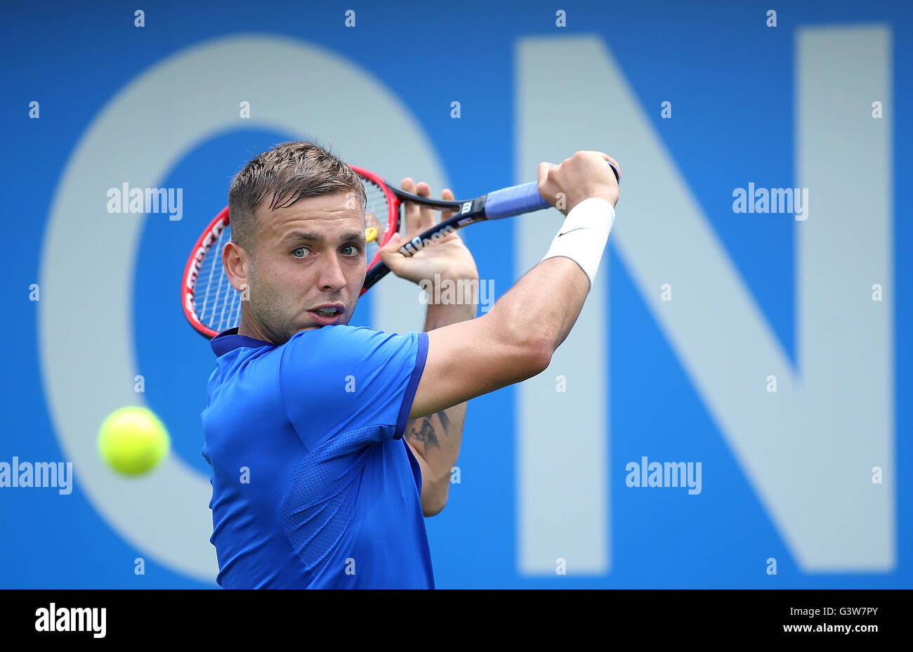 Great Britain's Daniel Evans in action during day three of the 2016 ...